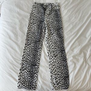 Reformation Cynthia High Rise Straight Jean Animal Print